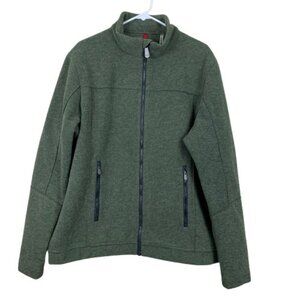 Alp-N-Rock Forest Green Thick Knit Fleece Lined Full Zip Jacket XL Heritagewear